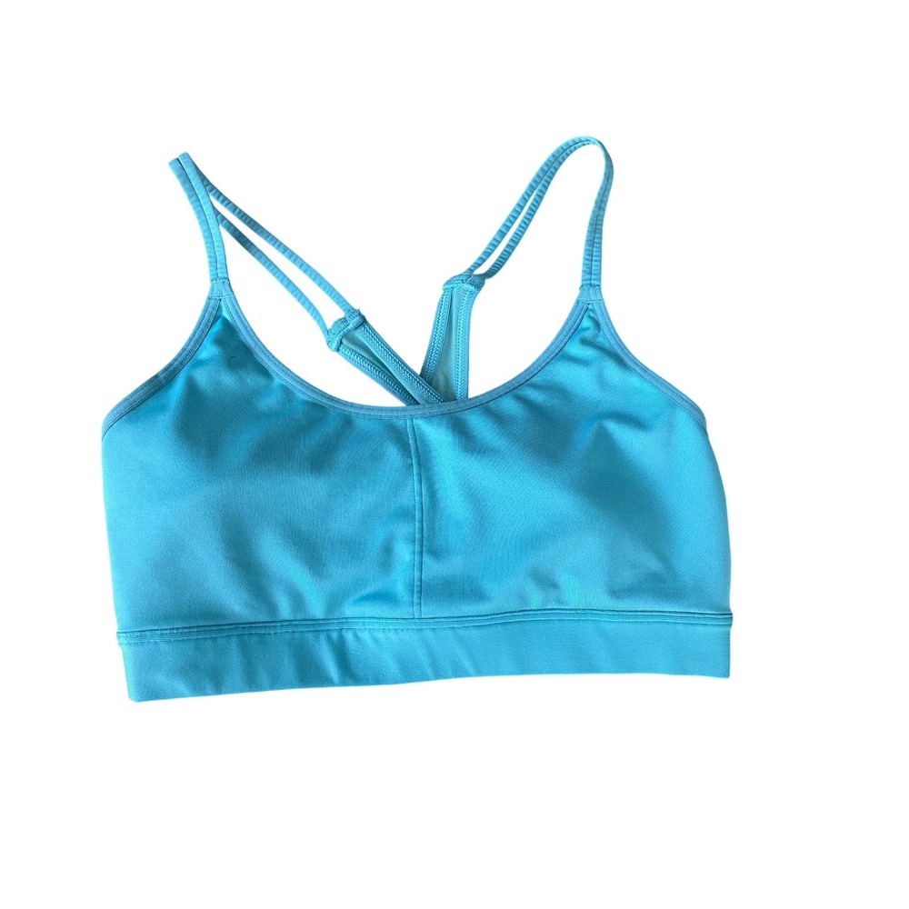 Champion Sports Bra Teal Blue‎ Double Strap Racerback Athletic Workout Womens